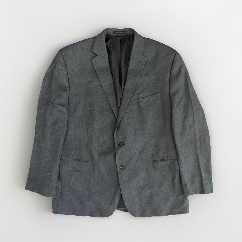Lauren Ralph Lauren Wool Blazer Men 44/46‎ Gray Academia 2-Button Formal Career